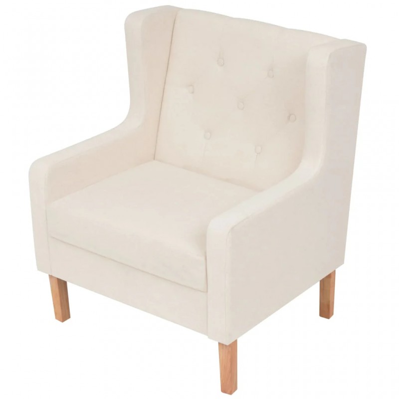 Armchair Cream White Fabric Armchair Cream White Fabric