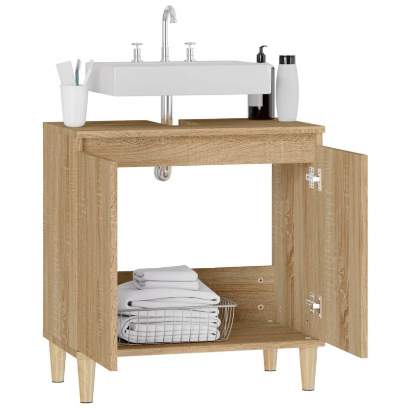 Sink Cabinet Sonoma Oak 58x33x60 cm Engineered Wood Sink Cabinet Sonoma Oak 58x33x60 cm Engineered Wood