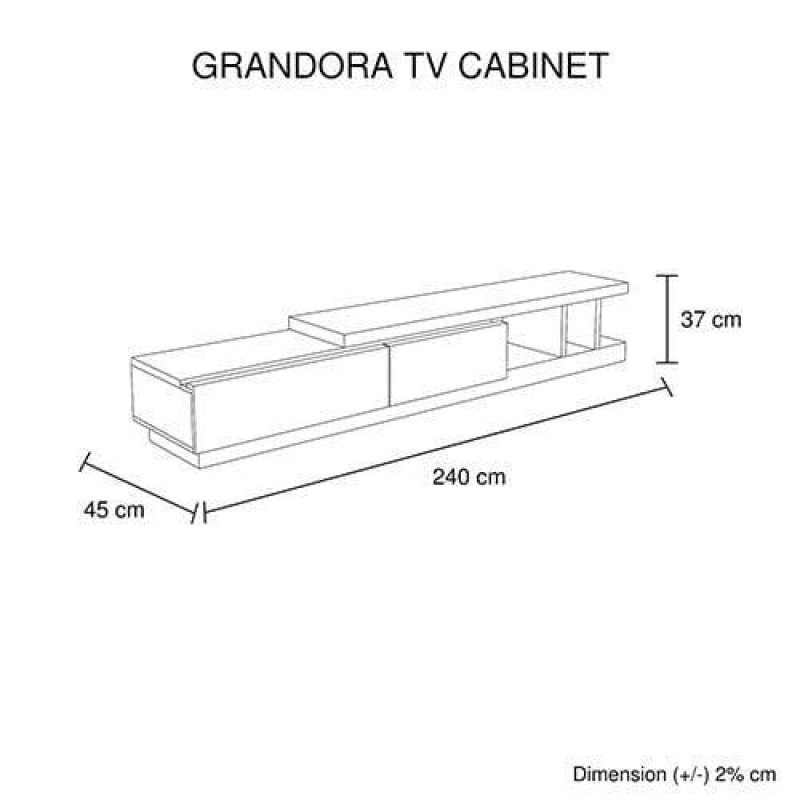 Grandora TV Cabinet Black & White Grandora TV Cabinet Black & White