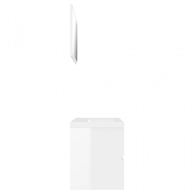 Bathroom Furniture Set High Gloss White Engineered Wood Bathroom Furniture Set High Gloss White Engineered Wood