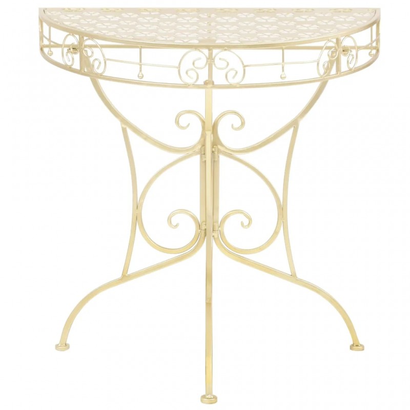 Side Table Vintage Style Half Round Metal 72x36x74 cm Gold Side Table Vintage Style Half Round Metal 72x36x74 cm Gold