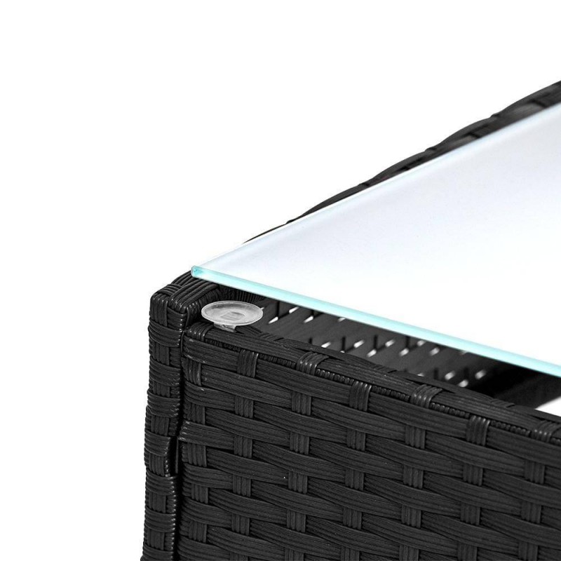 Gardeon 4 Seater Outdoor Sofa Set Wicker Setting Table Chair Furniture Black Gardeon 4 Seater Outdoor Sofa Set Wicker Setting Table Chair Furniture Black