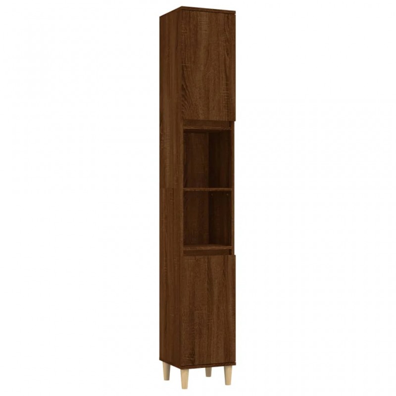 Bathroom Cabinet Brown Oak 30x30x190 cm Engineered Wood Bathroom Cabinet Brown Oak 30x30x190 cm Engineered Wood