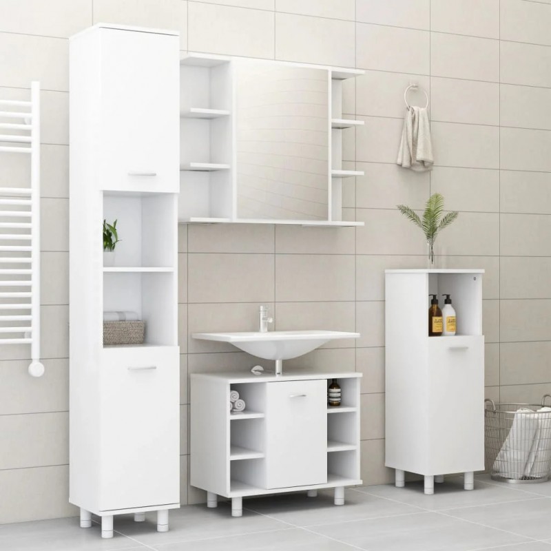 Bathroom Cabinet White 30x30x95 cm Engineered Wood Bathroom Cabinet White 30x30x95 cm Engineered Wood