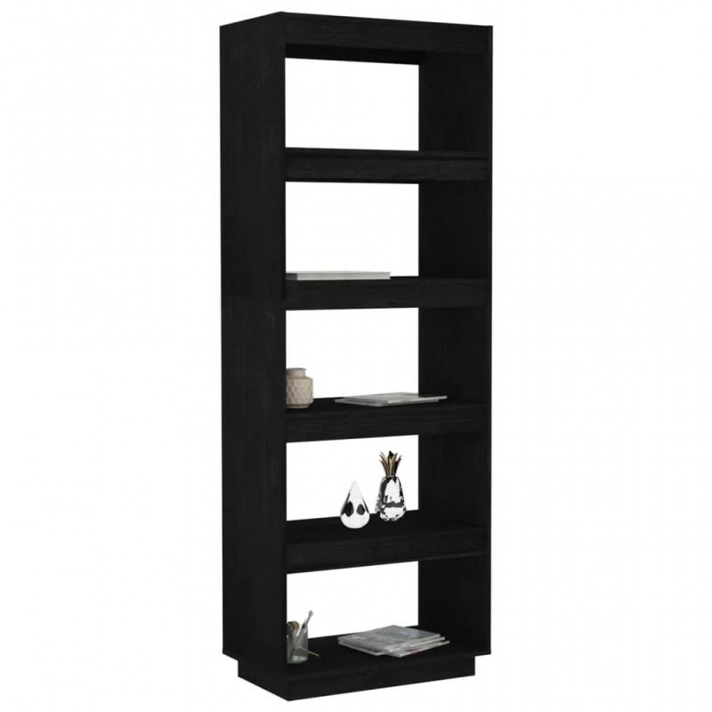 Book Cabinet/Room Divider Black 60x35x167 cm Solid Pinewood Book Cabinet/Room Divider Black 60x35x167 cm Solid Pinewood