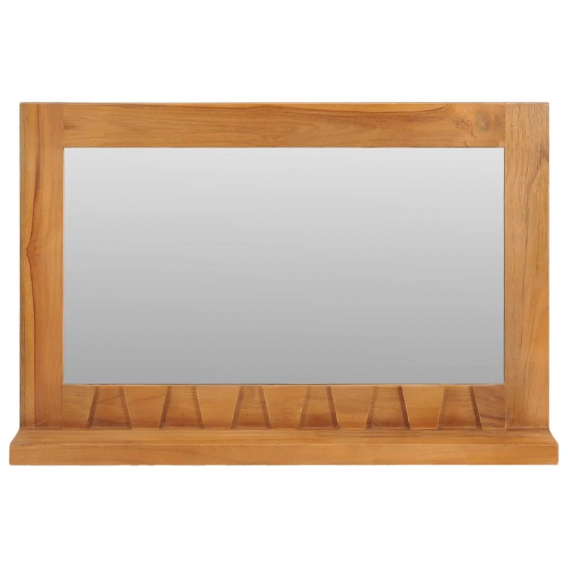 Wall Mirror with Shelf 60x12x40 cm Solid Teak Wood Wall Mirror with Shelf 60x12x40 cm Solid Teak Wood