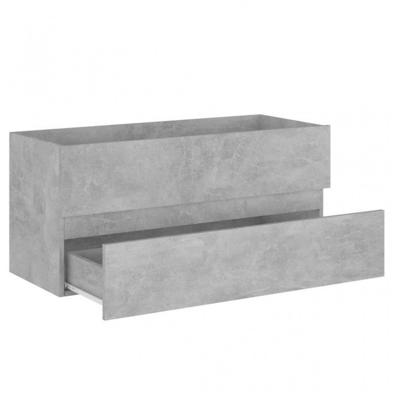2 Piece Bathroom Furniture Set Concrete Grey Engineered Wood 2 Piece Bathroom Furniture Set Concrete Grey Engineered Wood
