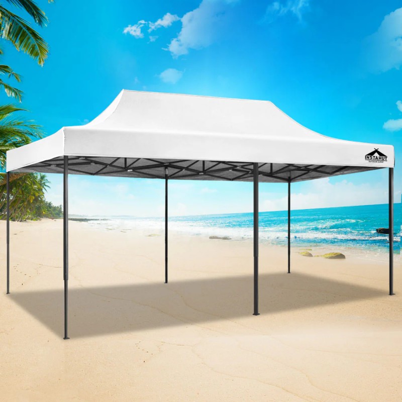 Instahut Gazebo Pop Up Marquee 3x6m Folding Tent Wedding Outdoor Camping Canopy Gazebos Shade White Instahut Gazebo Pop Up Marquee 3x6m Folding Tent Wedding Outdoor Camping Canopy Gazebos Shade White