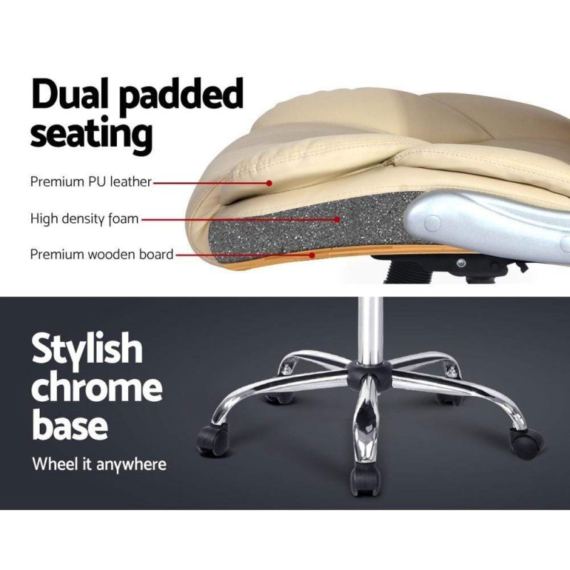 Artiss Executive Office Chair Leather Tilt Beige Artiss Executive Office Chair Leather Tilt Beige