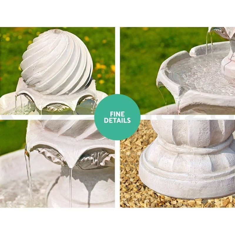 Gardeon Solar Water Feature 3 Tiers Ivory 93cm Gardeon Solar Water Feature 3 Tiers Ivory 93cm