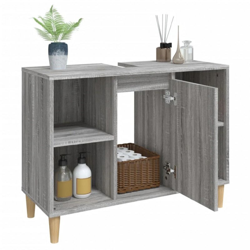 Sink Cabinet Grey Sonoma 80x33x60 cm Engineered Wood Sink Cabinet Grey Sonoma 80x33x60 cm Engineered Wood