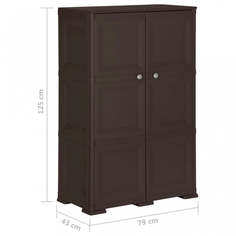 Plastic Cabinet 79x43x125 cm Wood Design Brown Plastic Cabinet 79x43x125 cm Wood Design Brown