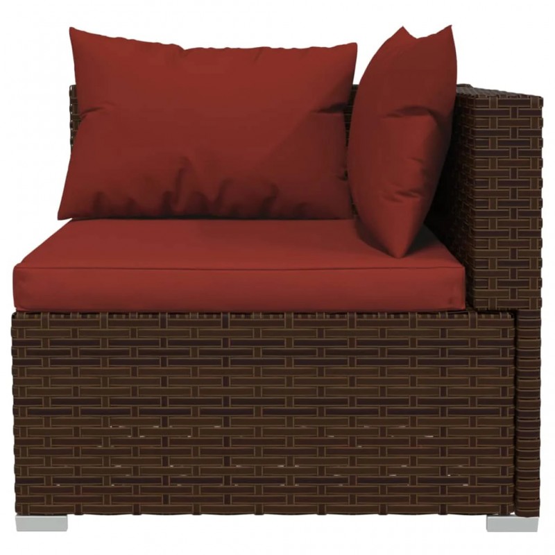 2-Seater Sofa with Cushions Brown Poly Rattan 2-Seater Sofa with Cushions Brown Poly Rattan