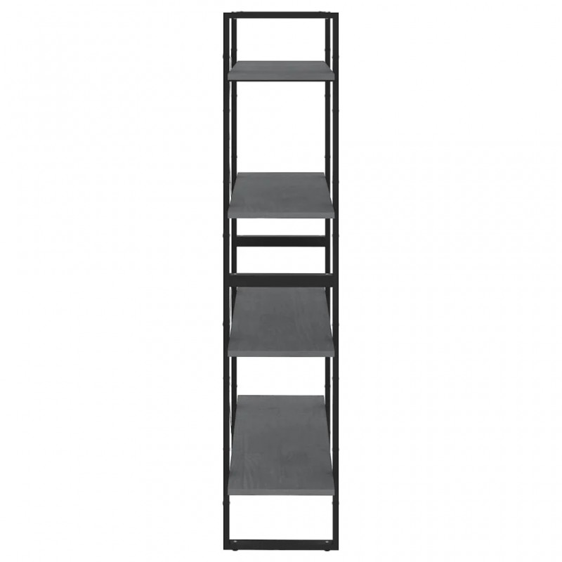 4-Tier Book Cabinet Grey 80x30x140 cm Solid Pine Wood 4-Tier Book Cabinet Grey 80x30x140 cm Solid Pine Wood