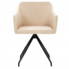 Swivel Dining Chairs 2 pcs Cream Fabric