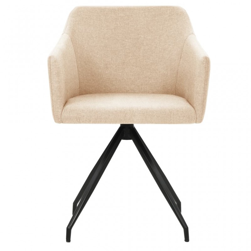 Swivel Dining Chairs 2 pcs Cream Fabric Swivel Dining Chairs 2 pcs Cream Fabric