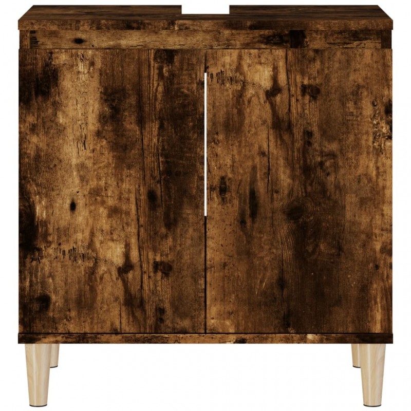 Sink Cabinet Smoked Oak 58x33x60 cm Engineered Wood Sink Cabinet Smoked Oak 58x33x60 cm Engineered Wood