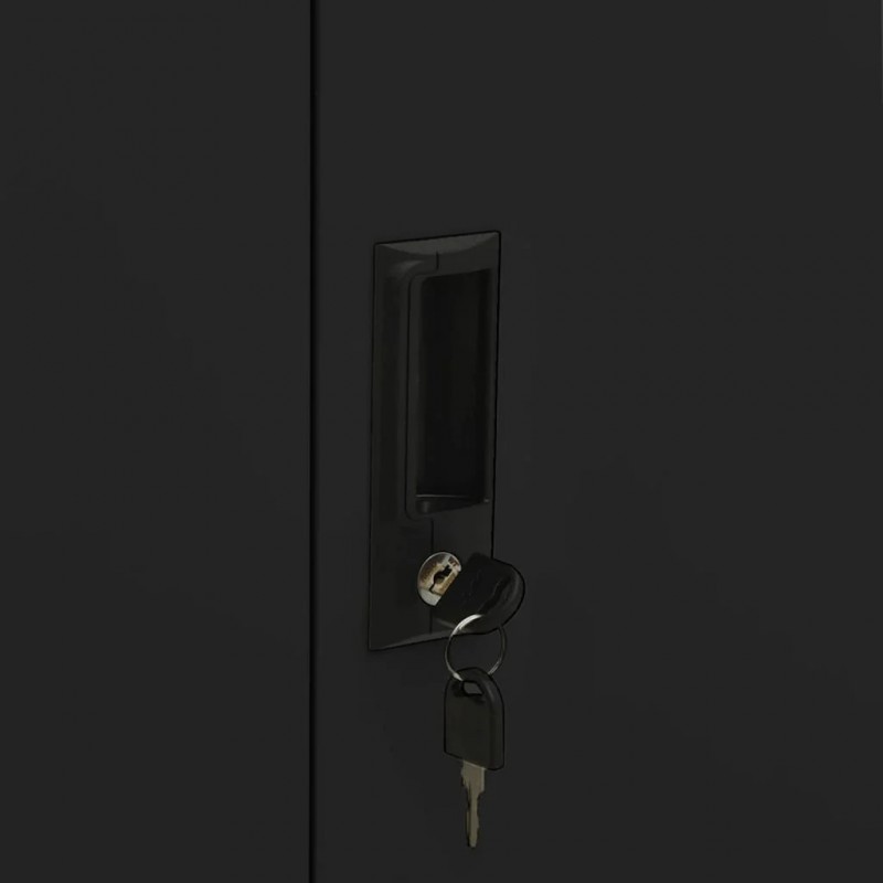 Office Cabinet Black 90x40x102 cm Steel Office Cabinet Black 90x40x102 cm Steel