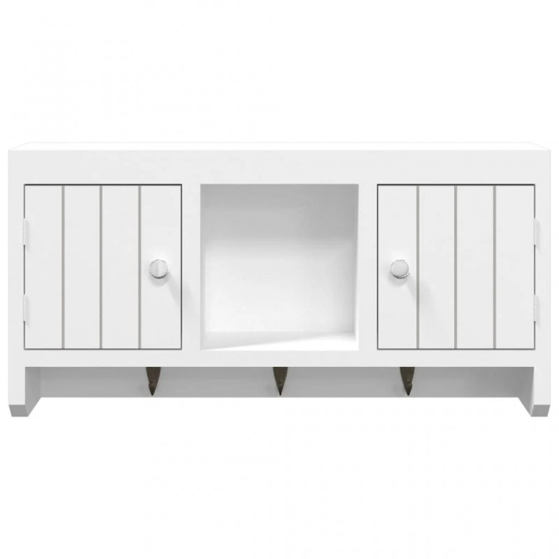 Key Cabinet White 40x8.5x20 cm Engineered Wood&Steel Key Cabinet White 40x8.5x20 cm Engineered Wood&Steel