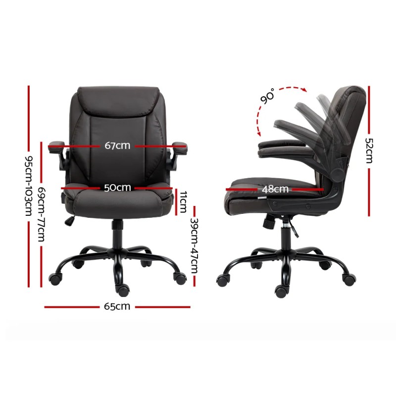 Artiss Executive Office Chair Mid Back Brown Artiss Executive Office Chair Mid Back Brown