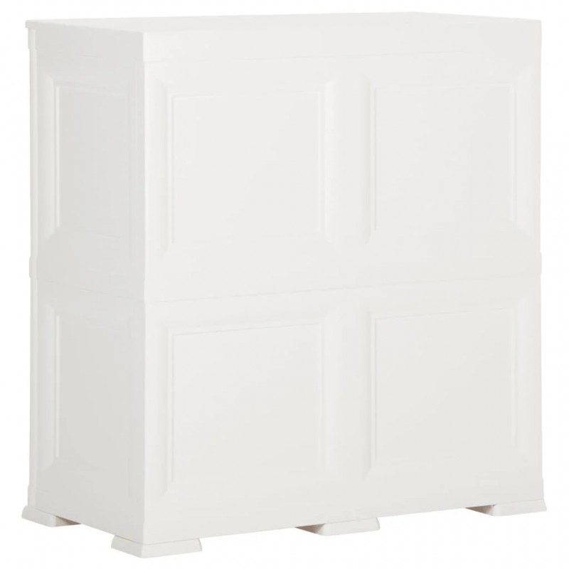 Plastic Cabinet 79x43x85.5 cm Wood Design Angora White Plastic Cabinet 79x43x85.5 cm Wood Design Angora White
