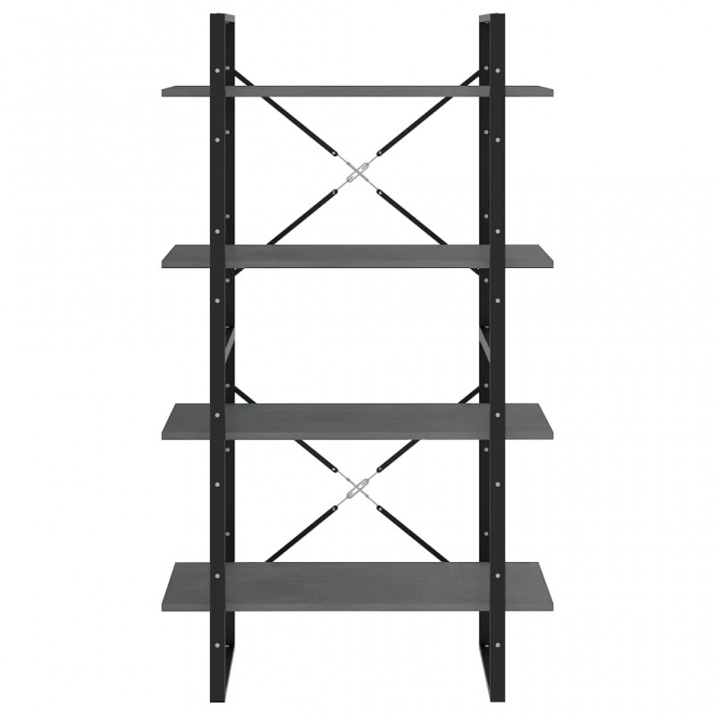 4-Tier Book Cabinet Grey 80x30x140 cm Solid Pine Wood 4-Tier Book Cabinet Grey 80x30x140 cm Solid Pine Wood
