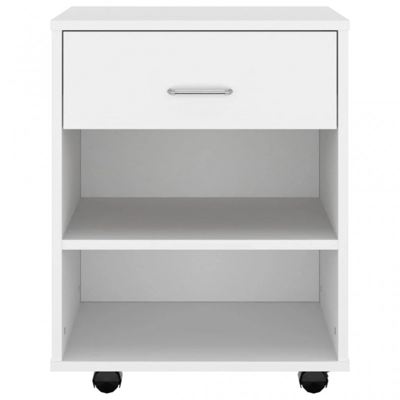 Rolling Cabinet White 46x36x59 cm Engineered Wood Rolling Cabinet White 46x36x59 cm Engineered Wood