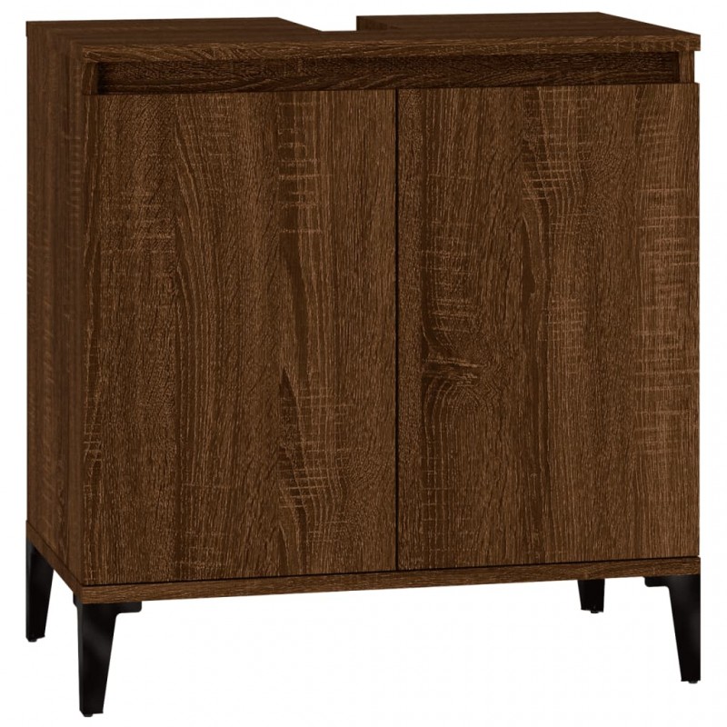 Sink Cabinet Brown Oak 58x33x60 cm Engineered Wood Sink Cabinet Brown Oak 58x33x60 cm Engineered Wood