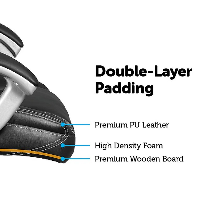 PU Leather Office Chair Executive Padded Black PU Leather Office Chair Executive Padded Black