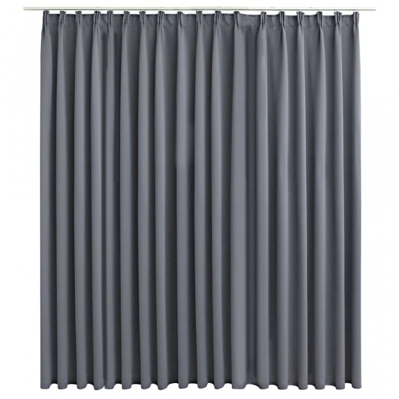 Blackout Curtain with Hooks Grey 290x245 cm Blackout Curtain with Hooks Grey 290x245 cm