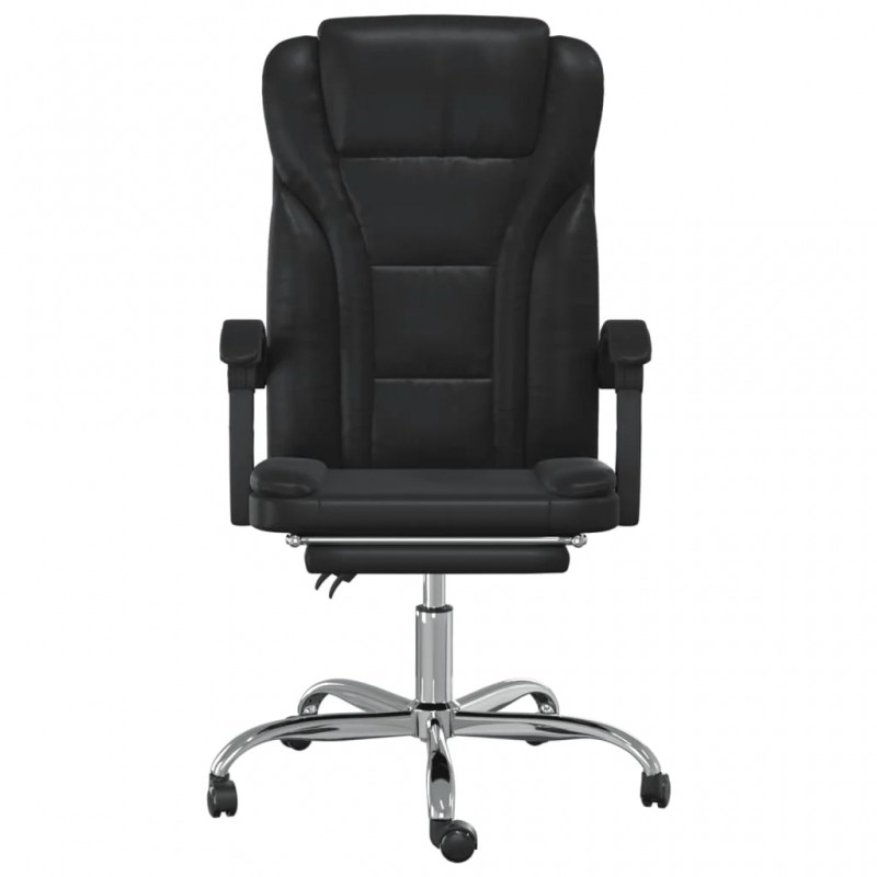 Reclining Office Chair Black Faux Leather Reclining Office Chair Black Faux Leather