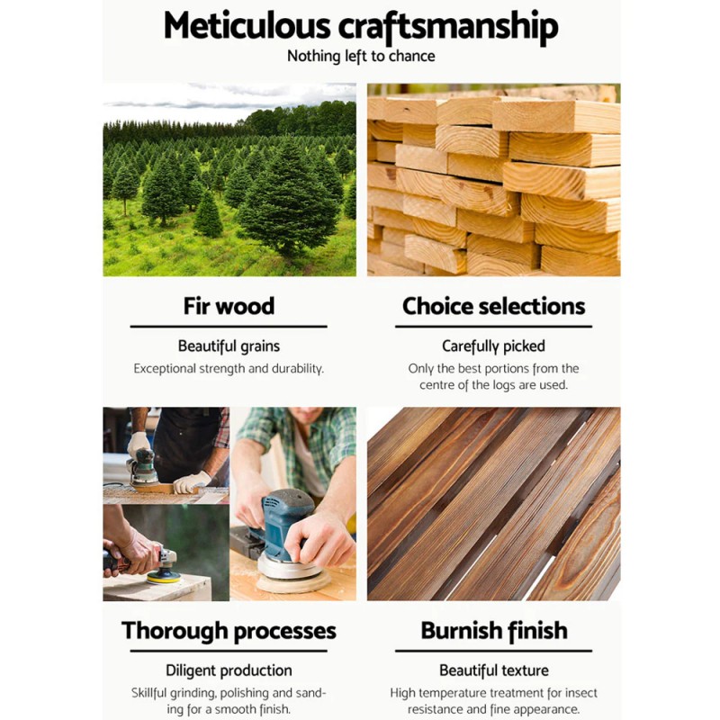 Gardeon Outdoor Garden Bench Wooden 2 Seater Wagon Chair Patio Furniture Brown Gardeon Outdoor Garden Bench Wooden 2 Seater Wagon Chair Patio Furniture Brown