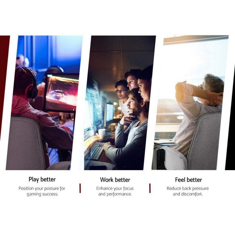 Artiss Fabric Office Chair Computer Chairs Grey Artiss Fabric Office Chair Computer Chairs Grey