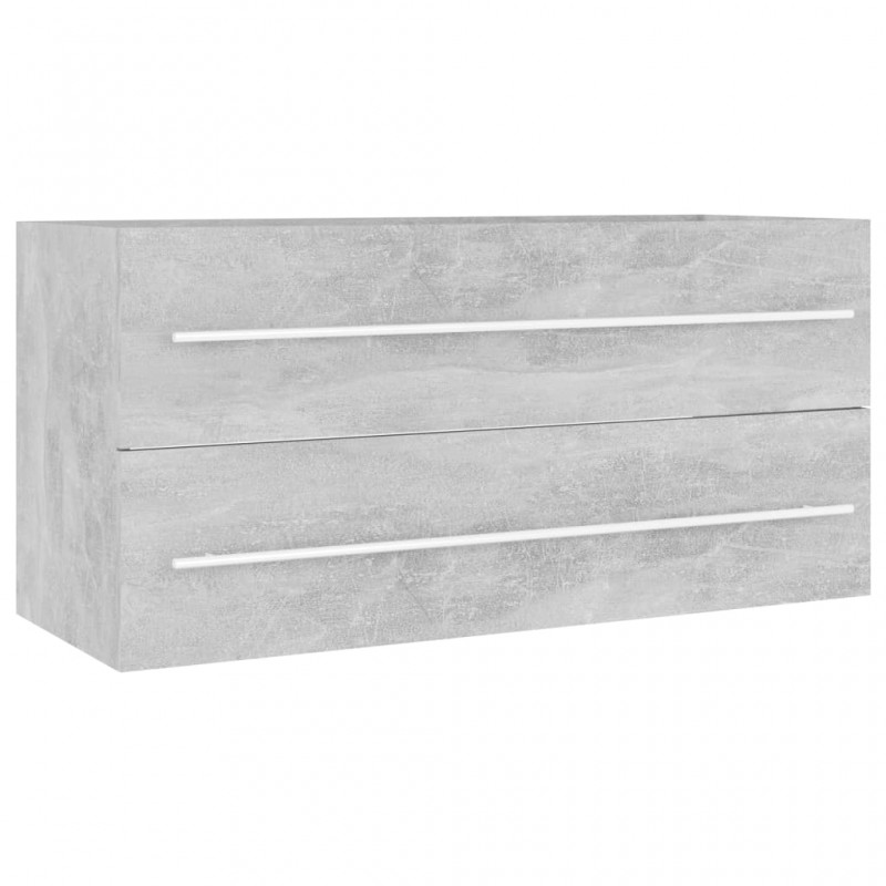 2 Piece Bathroom Furniture Set Concrete Grey Engineered Wood 2 Piece Bathroom Furniture Set Concrete Grey Engineered Wood