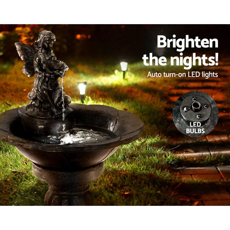 Gardeon Solar Water Feature with LED Lights Angel 94cm Gardeon Solar Water Feature with LED Lights Angel 94cm