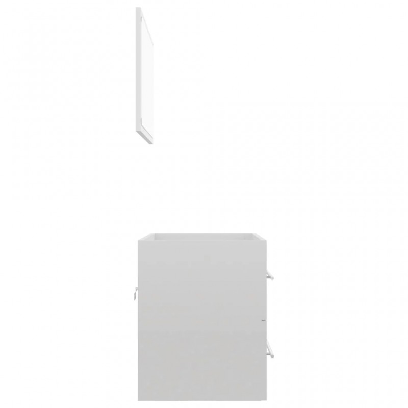 2 Piece Bathroom Furniture Set High Gloss White Engineered Wood 2 Piece Bathroom Furniture Set High Gloss White Engineered Wood