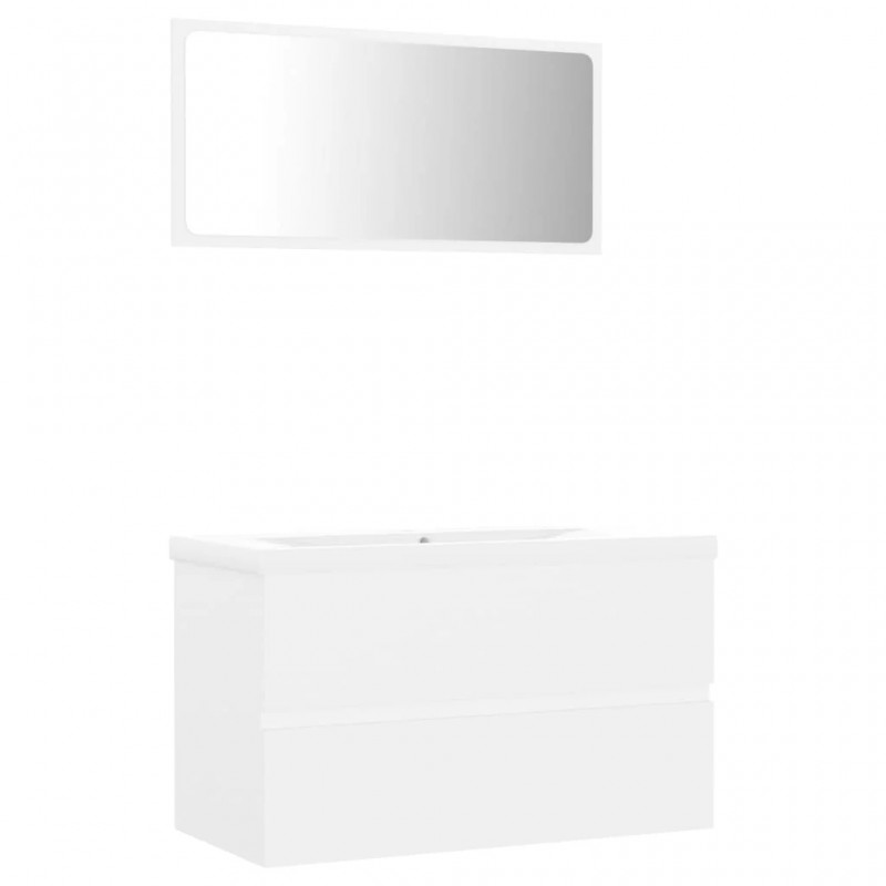 Bathroom Furniture Set White Engineered Wood Bathroom Furniture Set White Engineered Wood