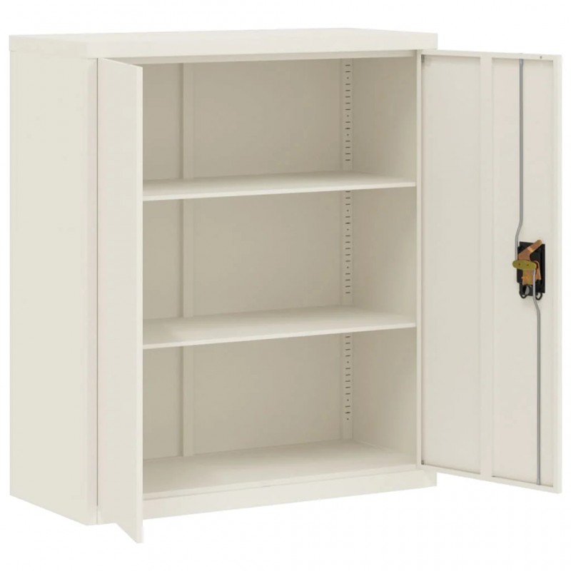 File Cabinet White 90x40x105 cm Steel File Cabinet White 90x40x105 cm Steel