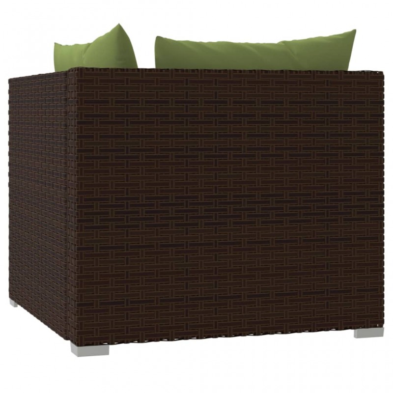 2-Seater Sofa with Cushions Brown Poly Rattan 2-Seater Sofa with Cushions Brown Poly Rattan