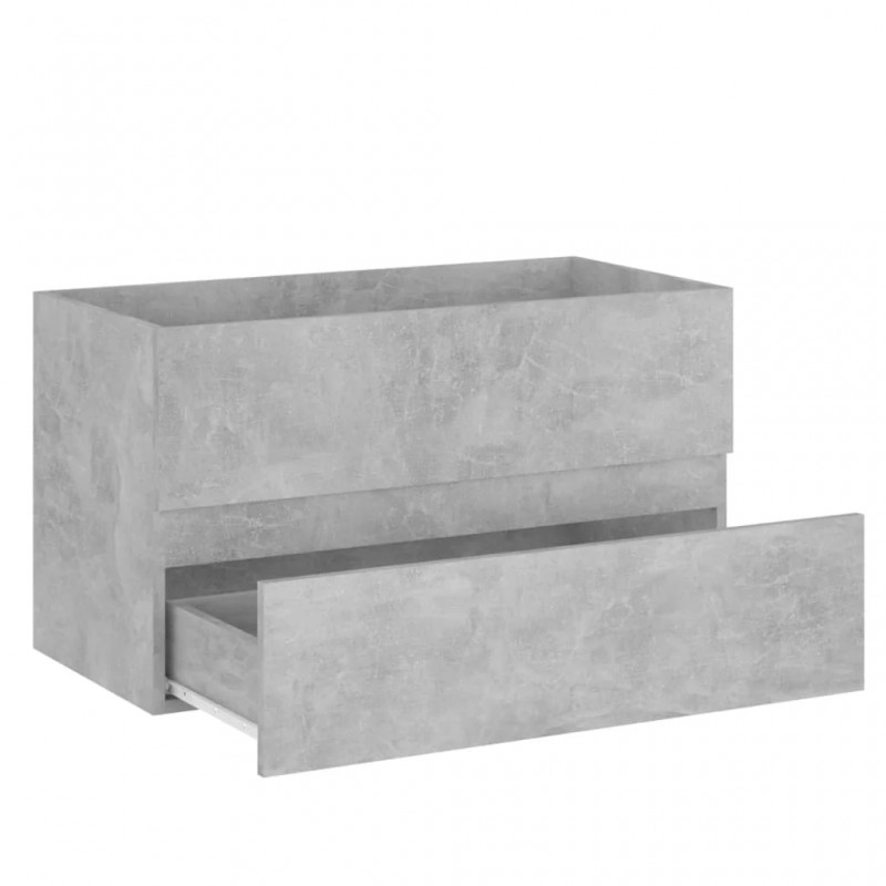 2 Piece Bathroom Furniture Set Concrete Grey Engineered Wood 2 Piece Bathroom Furniture Set Concrete Grey Engineered Wood