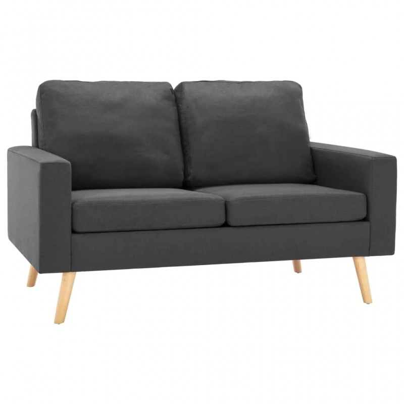 2-Seater Sofa Dark Grey Fabric 2-Seater Sofa Dark Grey Fabric