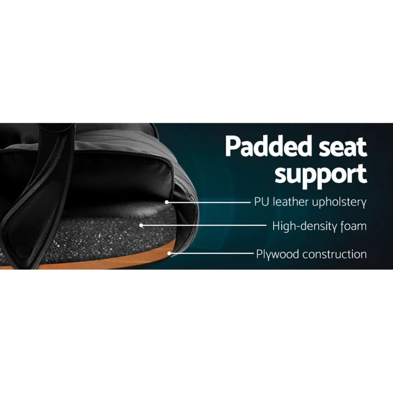 Artiss Executive Office Chair Leather Recliner Black Artiss Executive Office Chair Leather Recliner Black