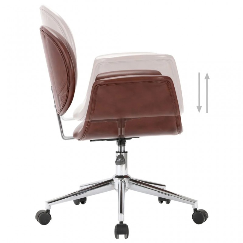 Swivel Office Chair Brown Faux Leather Swivel Office Chair Brown Faux Leather