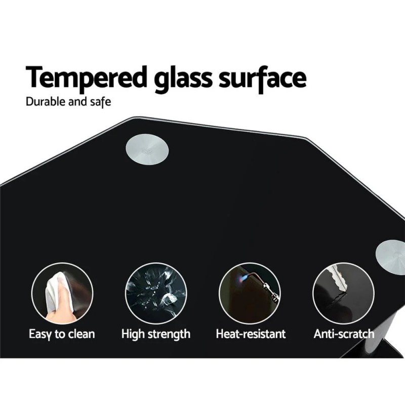 Artiss TV Stand 3 Tiers Storage Shelf Rack Tempered Glass Entertainment Unit Artiss TV Stand 3 Tiers Storage Shelf Rack Tempered Glass Entertainment Unit