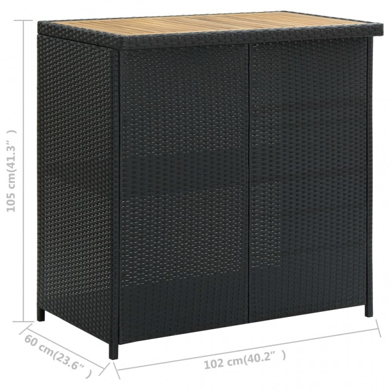 3 Piece Bar Set Poly Rattan Black 3 Piece Bar Set Poly Rattan Black