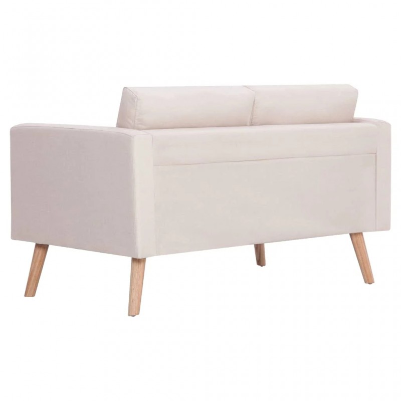 2-Seater Sofa Fabric Cream 2-Seater Sofa Fabric Cream