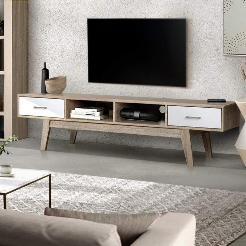 Artiss TV Cabinet Entertainment Unit 180cm Oak White Gary Artiss TV Cabinet Entertainment Unit 180cm Oak White Gary