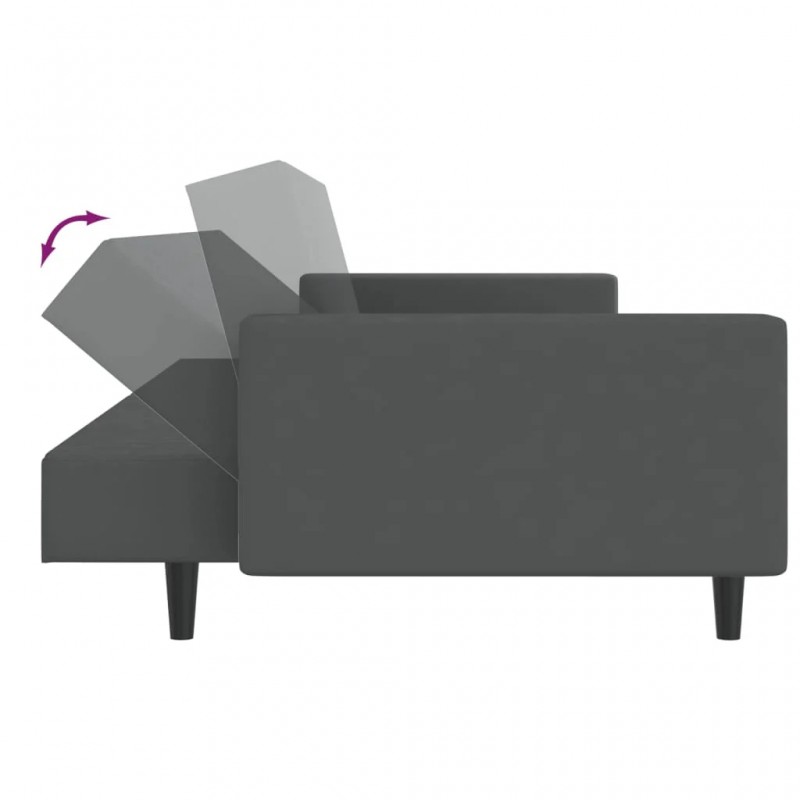 2-Seater Sofa Bed Dark Grey Velvet 2-Seater Sofa Bed Dark Grey Velvet