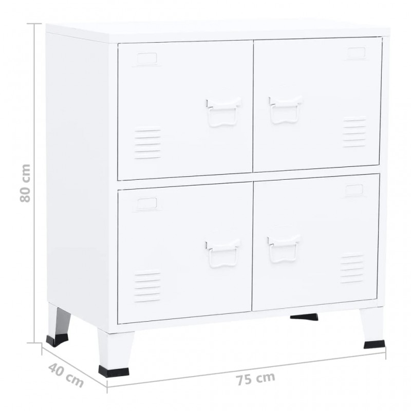Industrial Storage Chest White 75x40x80 cm Steel Industrial Storage Chest White 75x40x80 cm Steel