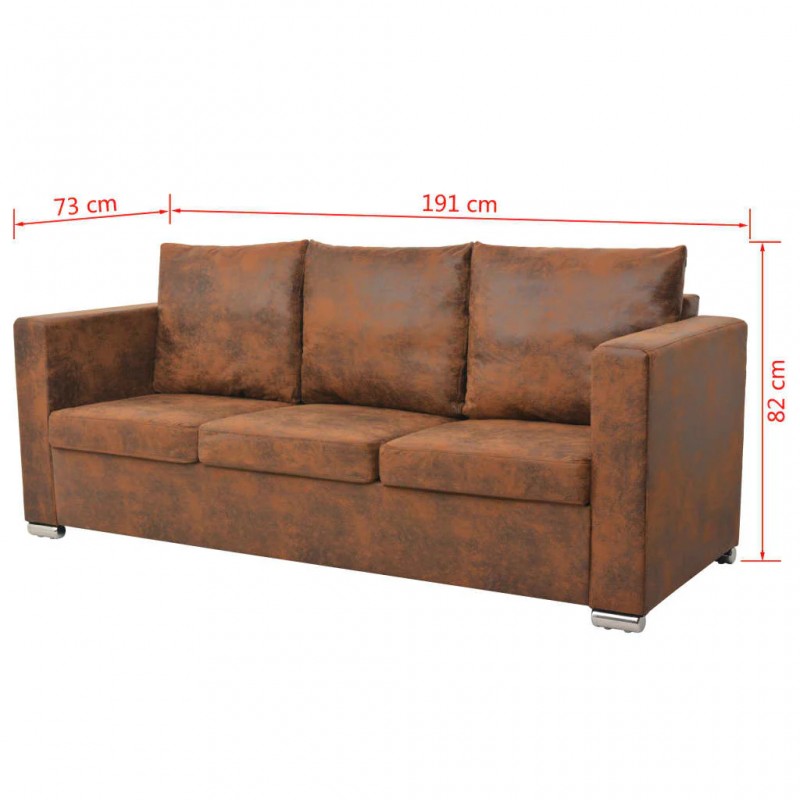 Sofa Set 3 Pieces Artificial Suede Leather Sofa Set 3 Pieces Artificial Suede Leather